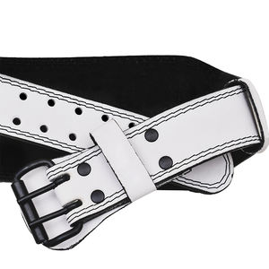 Cinturón de Levantamiento de Pesas Deportivo Fabricado en Pakistán, de Cuero Vacuno, Resistente, Color Blanco, Antideslizante, Unisex, Soporte para la Espalda - Product Image 3