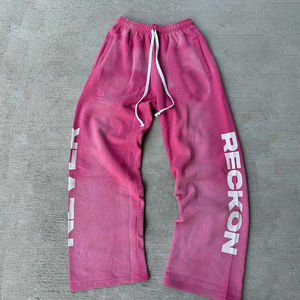 กางเกงวอร์มผู้ชายผ้าฝ้ายเฟรนช์เทอร์รี่ทรงหลวมแบบสั่งทำ OEM ทรงตรง น้ำหนักเบา เหมาะสำหรับฤดูหนาว มีไซส์ปกติและไซส์ใหญ่ - Product Image 2