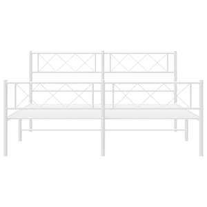 Cadre de lit en métal de taille king-size en acier blanc avec revêtement en poudre - Product Image 4