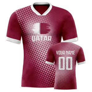 เสื้อฟุตบอลกาตาร์แบบสั่งทำพิเศษ พร้อมชื่อและหมายเลข คอวี สำหรับทีมชาติ ผู้ชาย ผู้หญิง และเด็ก - Product Image 5