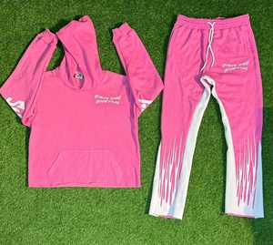 Ensembles personnalisés sérigraphie et broderie de détresse survêtements hommes ensembles deux pièces sweats à capuche survêtements pour hommes - Product Image 4