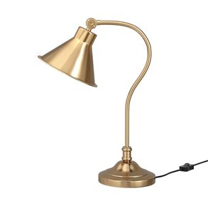 Premium Antique Brass <b>Desk</b> Table Lamp Curved Design Adjustable Head Office Study Reading Lamp Supports LED and CFL - Product Image 1