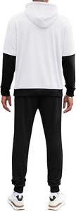Ensemble de survêtement pour homme 2 pièces, sweat-shirt à capuche et pantalon de jogging contrastés, style décontracté - Product Image 4