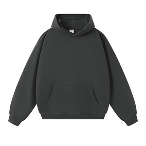 Sudadera con capucha de algodón polar de corte holgado para mujer, con hombros caídos, bolsillo canguro y dobladillo acanalado, estilo moderno casual streetwear. - Product Image 2