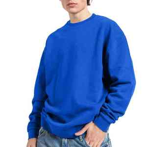 Best Quality New Casual Streetwear Solid Color Men Pullover Sweatshirt Winter Warm Long Sleeve 100% Cotton Fleece Custom Logo - Product Image 1