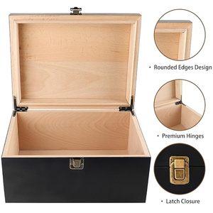 Wooden Keepsake Box with Hinged Lid Handcrafted Decorative Storage Box for Jewelry <b>Memory</b> <b>Gifts</b> Home Decor - Product Image 3