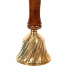 Elegant Brass Classic Style Hand Bell For Puja With Clear Sound At Reasonable By India Manufacturer Good Quality Brass Hand Bell - Product Image 3