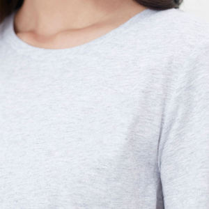 Women's Regular Fit Crew Neck Solid Color Short Sleeve T-Shirt Lightweight Breathable Cotton Jersey Casual Spring Summer Wear - Product Image 4