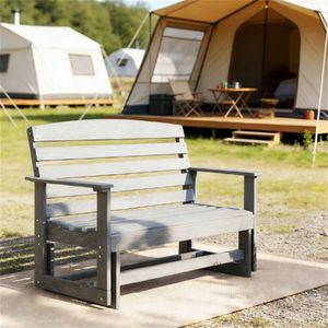 Sedia a dondolo grigia per giardino - Panchine da patio - Product Image 2