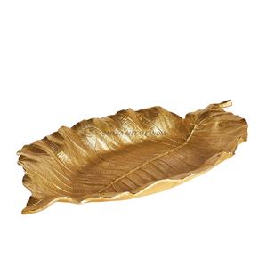 Plateau de service élégant en forme de feuille d'or avec texture détaillée Touche décorative unique pour un affichage époustouflant - Product Image 2