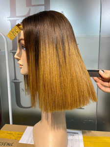 Prix de gros Extensions de cheveux humains vietnamiens vierges bruts 100% naturels, perruque Lace ultra-lisse couleur Ombré Brun, Super Double Drawn - Product Image 5