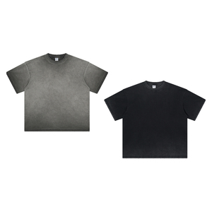 T-shirt unisexe vintage en denim délavé, coupe ample et oversize, éco-responsable, avec mélange de spandex/coton - Product Image 6