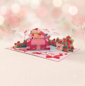 Carte artisanale de la Saint-Valentin avec enveloppe, carte pop-up 3D, design amour et cœur, cartes de vœux pour couple, Saint-Valentin - Product Image 1