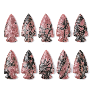 Puntas de flecha de piedra, cristal de rodonita natural, puntas de flecha de jaspe elegante curativas, gemas, venta al por mayor de cristales - Product Image 4