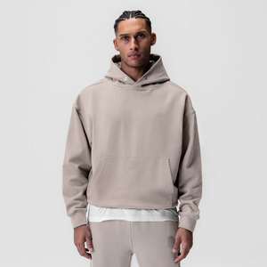 OEM Custom French Terry Gym Breathable Fleece with Quick Dry Snap Buttons Plus Size Embossed LOGO 100% Cotton Hoodies Men - Product Image 1