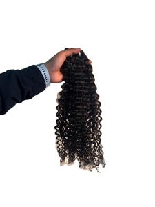 Extensions de cheveux humains brésiliens Remy bouclés au crochet Swamiji World Trade, double trame, toutes couleurs, fixation clip-in/tissage - Product Image 1