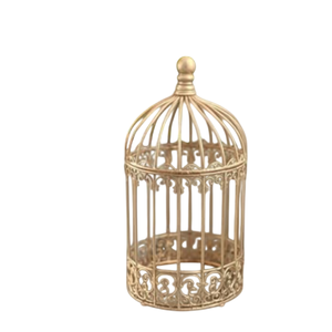Jaula de Pájaros Decorativa de Metal Dorado de Lujo para Uso en Interiores y Exteriores, Jaula de Alambre para Jardín - Product Image 1
