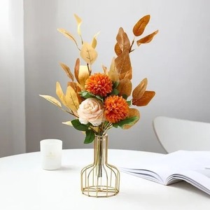 Classic Round Metal Flower Vase Timeless Design <b>Decorative</b> Vase for Living Room <b>Table</b> <b>Decor</b> and Gifting Use - Product Image 1