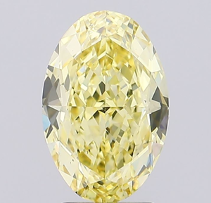 Diamante Cultivado en Laboratorio con Certificación IGI, Corte Ovalado de 3.51 CT, Color Amarillo Intenso Fantasía, Claridad VS2, CVD LG 642429211, ROYAL GEMS para Joyería - Product Image 1