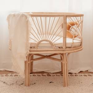 Lits bébé en bois fabriqués au Vietnam, berceau en rotin naturel, lit bébé écologique, berceaux écologiques - Product Image 4