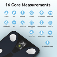 Báscula Digital Inteligente para Baño y Cocina, Nueva, con Capacidad de 180 kg, Sensor de IMC, para Uso Personal, de Vidrio