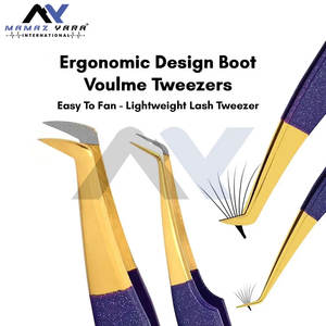 Pinzas de Acero Inoxidable con Recubrimiento de Papel, Nuevo Diseño, Colección de Pinzas de Marca Privada, Pinzas Profesionales para Extensión de Pestañas, Juego de 5 Piezas - Product Image 4