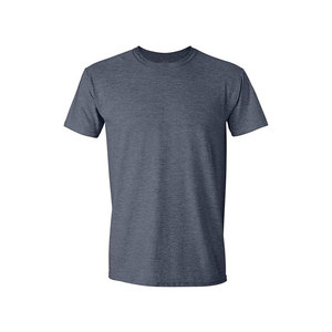 T-shirt à manches longues pour homme, 100% coton jersey, col rond, coupe classique, bleu marine uni, vêtements décontractés - Product Image 3