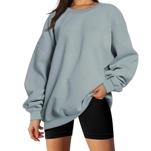 High Quality Women's Winter <b>Long</b> Solid <b>Sweatshirt</b>-Eco-Friendly Breathable Terry Fabric Comfortable Premium Streetwear - Product Image 1