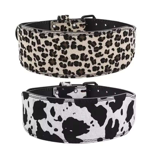 Ceinture de musculation personnalisée imprimée OEM, motif léopard, double boucle en cuir, vente en gros - Product Image 1