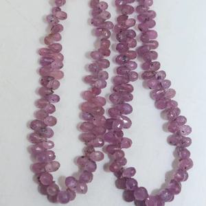 Cuentas Facetadas de Turmalina Rosa Natural al por Mayor, Forma de Lágrima, 2.5x3-3.5x5mm, Tamaño del Orificio 0.40mm, para Fabricación de Joyería - Product Image 1