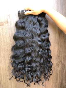 Extensiones de cabello humano rizado negro azabache 100% natural sin procesar de primera calidad, con doble trama a máquina, para mujeres. - Product Image 2