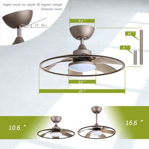 Ventilatore da Soffitto Smart LED Light Pro da 22 Pollici per Interni con Telecomando Solo per Ritiro [Spedizione nel Weekend Non Disponibile] - Product Image 5