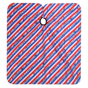 Capa de Peluquería de Poliéster Negra y Amarilla con Estampado de Herramientas de Barbería, Antiadherente, para Salón de Belleza, con Cierre Ajustable en el Cuello con Gancho y Botón - Product Image 5