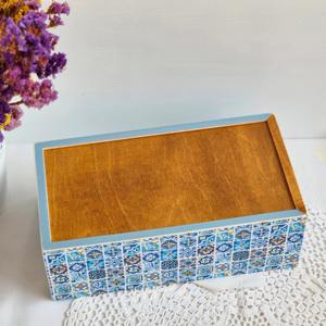 Boîte à mouchoirs en bois imprimée pour l'organisation de la salle de courrier, vente en gros - Product Image 3