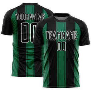 Men's Custom Green Black <b>Soccer</b> Jersey Breathable Football Team Uniform Sportswear Shirt - Product Image 1