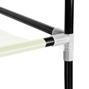 Scarpiera Portatile a 7 Livelli, Moderna con Rivestimento in Tessuto Beige, Pieghevole, Flessibile, in Rattan e Plastica, Armadietto Contenitore per Borse da Armadio - Product Image 4
