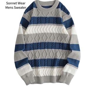 Men's 100% Cotton Print Full Sleeve Knitted Pullover Sweater - Product Image 1