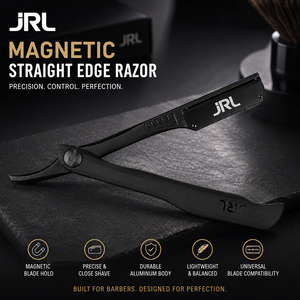 JRL Magnetic <b>Straight</b> Edge <b>Razor</b> Professional Barber Shavette Replaceable Blade Stainless Steel OEM Private Label - Product Image 1