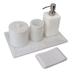 Ensemble de salle de bain en résine Swirl, 4 pièces, personnalisé pour la maison, distributeur de savon, porte-brosse à dents, plateau de toilette, au meilleur prix de gros - Product Image 6
