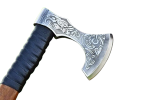 Hacha Vikinga de Alta Calidad Hecha a Mano con Estilo Rockero, Hoja Grabada y Funda de Cuero Hecha a Mano, Precio al por Mayor - Product Image 2