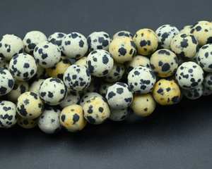 Jaspe Dálmata Natural, Corte Redondo Facetado, Calibrado, Piedra Preciosa Suelta Sin Tratar, Certificada, Lote al por Mayor de Cuentas para Joyería - Product Image 5