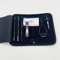 Kit de pédicure noir Plasma solide en acier inoxydable de haute qualité coupe-ongles coupe-ongles pince à cuticules poussoir à ongles vente en gros