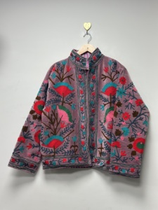 Unique Embroidery Coat Indian Handmade Unisex Premium Blazer Polyester Cotton Velvet Floral Pattern <b>Vintage</b> <b>Bomber</b> <b>Jacket</b> - Product Image 5