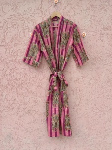 Elegante Kimono de Playa de Algodón con Estampado de Jungla para Primavera/Verano, para Mujer, con Manga Larga, Material Suave y Ligero, Hecho a Mano - Product Image 5