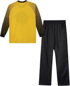 Ensemble uniforme de gardien de but de football pour hommes, jaune et noir, avec maillot rembourré à manches longues et pantalon à taille élastique, impression sublimée - Product Image 4