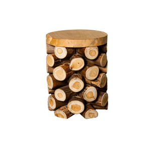 ARTERRA - Taburete de Raíz de Teca Ecológico, Duradero y Hecho a Mano, Diseño Rústico Moderno para Hoteles, Apartamentos y Almacenes - Product Image 1