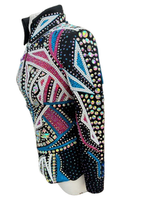 Chaqueta de competición Western Cowgirl para espectáculos ecuestres profesionales, rodeo, carreras de barriles, ecológica, ligera y de secado rápido - Product Image 1