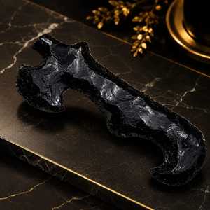Figura de Hacha Vikinga de Obsidiana Negra Hecha a Mano de 6 Pulgadas, Arte en Piedra Preciosa, Coleccionable Nórdico y Decoración Feng Shui para el Hogar - Product Image 3