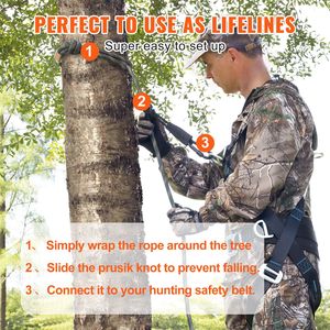 "Hunting Safety 9ft/2.7m <b>Tree</b> <b>Stand</b> Lifeline Rope 30KN Breaking Tension Prusik Knot Hunting Accessories" - Product Image 6