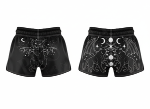 Shorts de combat pour hommes en satin avec design graphique pour entraînement et compétition (Karate, Kickboxing, Muay Thai, MMA) - Product Image 2